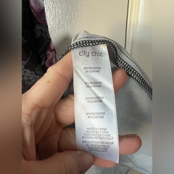 City Chic Zip Front Dress Tunic Highland Mirror Bold Floral Ruched Side Size 16 - Picture 11 of 12